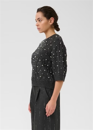 Taiba deco pullover Dark Grey Melange Gestuz 